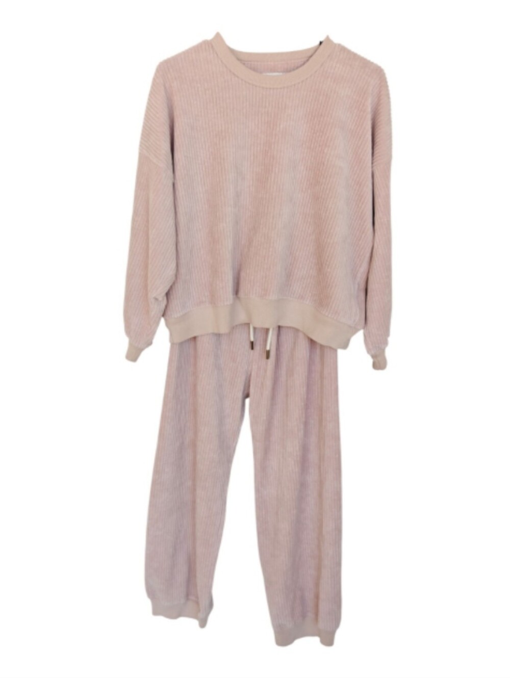 The Great. Pink Ribbed Lounge Set Size 2/Medium